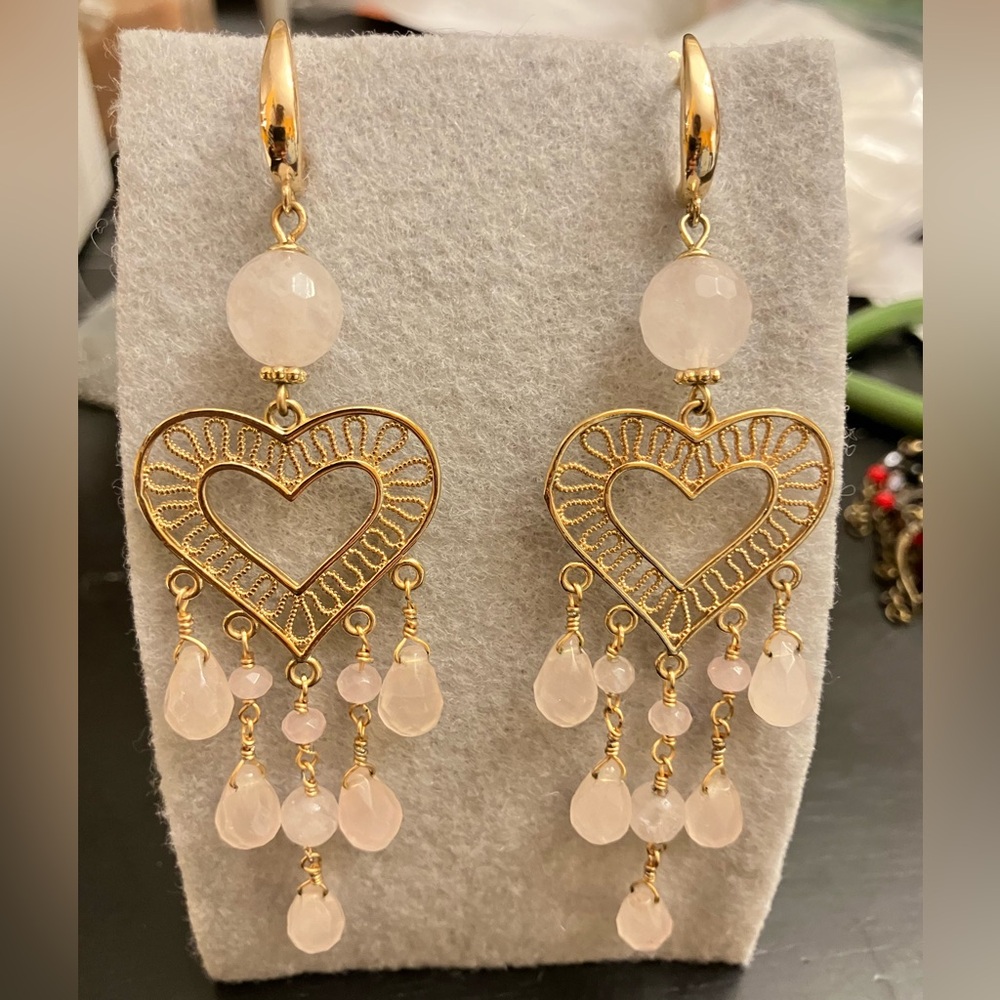 AtriaMinerals genuine stone chandelier earrings